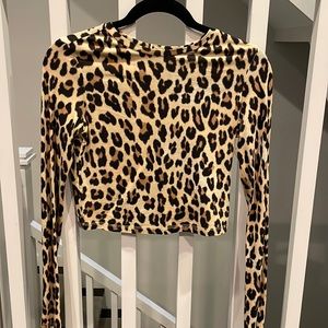 Alice and Olivia cropped long sleeve top